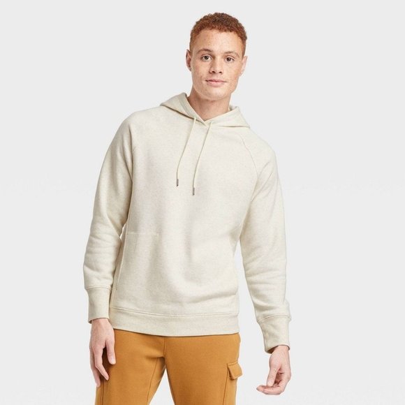 All In Motion Men's Cotton Fleece Pullover Sweatshirt, Oatmeal, Size L, NWT - Picture 1 of 4